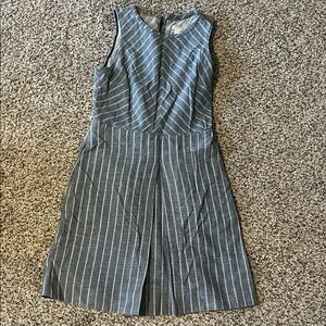 J. Crew Blue and White Striped Midi Dress